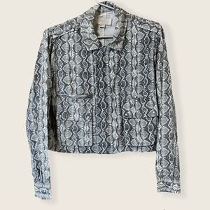 Blank NYC Snake Print Unlined Cropped Jacket Size XS